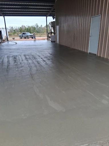Freshly poured concrete slab in Waycross Georgia
