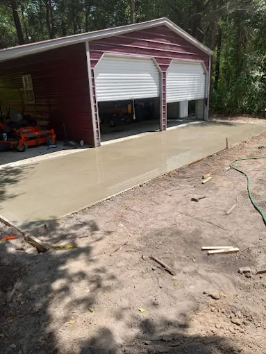 Concrete slab pour at a Waycross warehouse